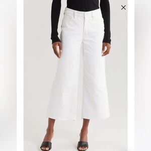 Good American Good Waist Palazzo Ankle Crop Jeans Wide Leg High Waisted